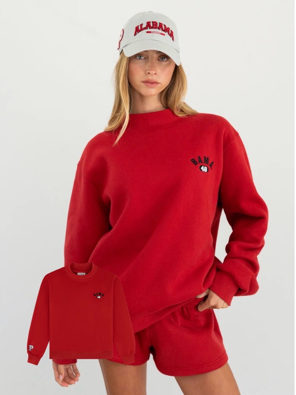 Parke x ‘47 Alabama Mockneck Crimson L/XL and Claw Clip PRESALE
